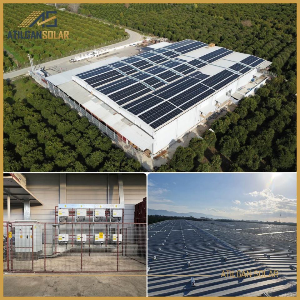 ÇATI GES Güç: 500.5kWp Adet: 910 Panel: 550 Watt