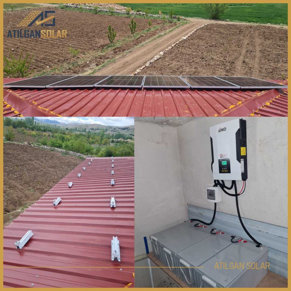 ÇATI GES Depolama: 7kWh jel depolama Panel Gücü: 3.27kWp İnverter: Mexxsun 5.5kW mppt inverter