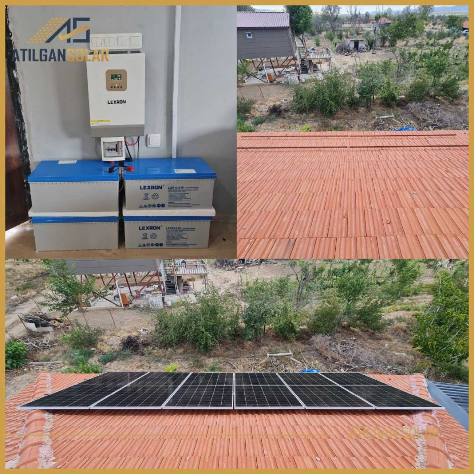 ÇATI GES Depolama: 7kWh jel depolama Panel Gücü: 3.27kWp İnverter: Lexron 6.2kW mppt inverter