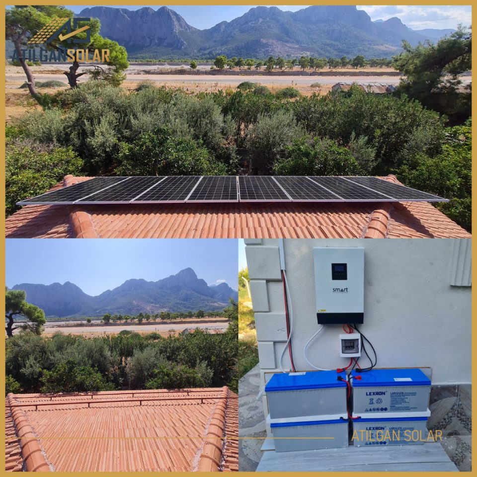 ÇATI GES Depolama: 7kWh jel depolama Panel Gücü: 3280 Watt İnverter: Lexron 5kW Mppt