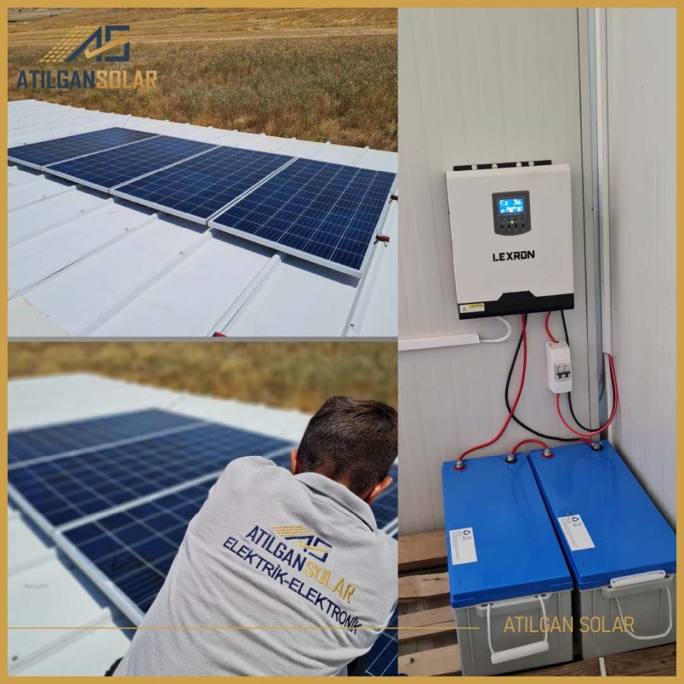 Bağ evi 5kw depolama güneş enerji sistemi Güç: 410Wp Adet: 4 Panel: 1640 Watt
