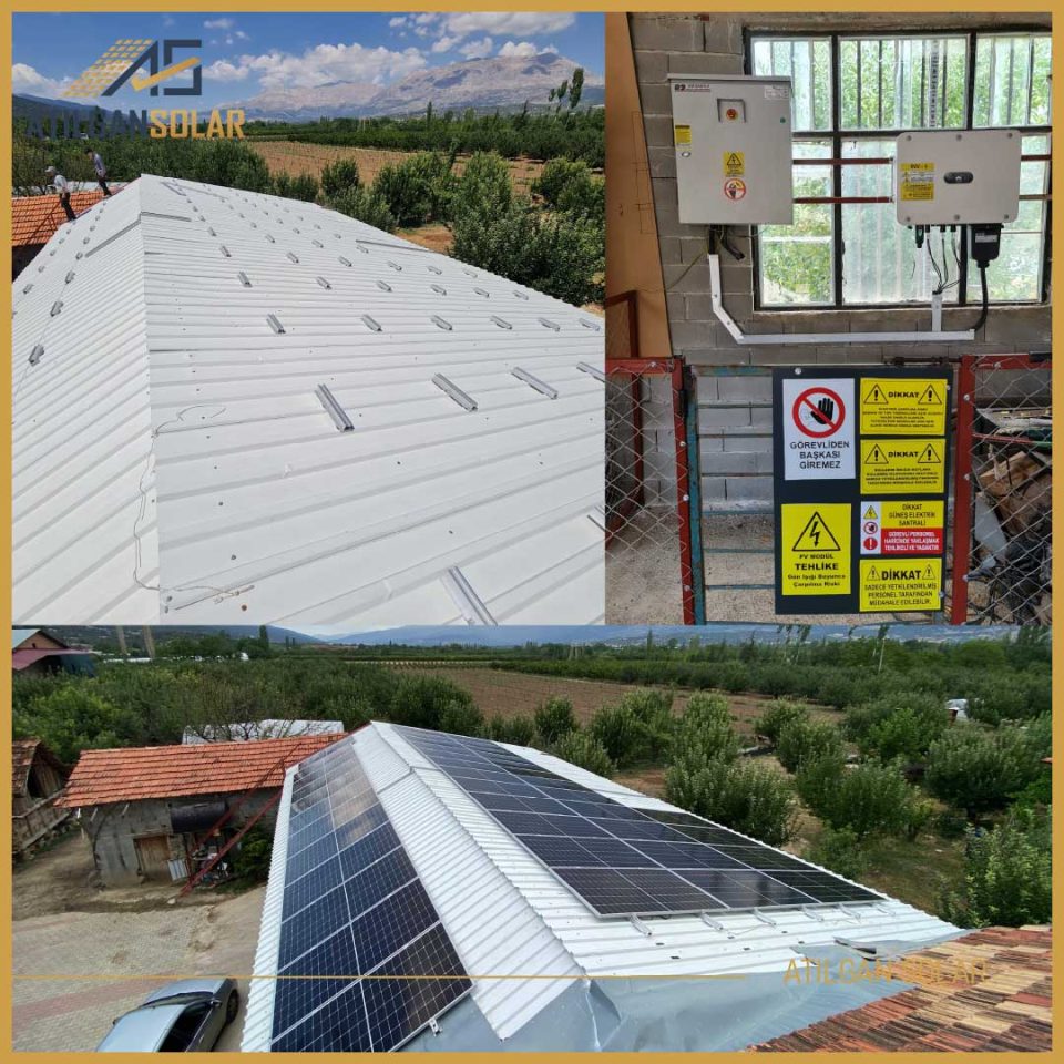 ÇATI GES Güç: 20kWp Adet: 40 Panel: 500 Watt